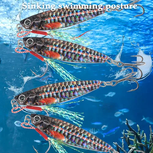 Miniatura 3 de Plantillas de pesca verticales de agua salada, cuchara de jigging vertical, señuelos de atún de pesca, señuelos artificiales de pesca para atún