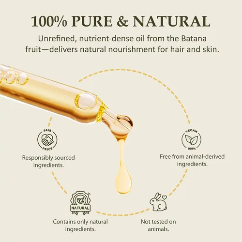 Miniatura 4 de era of nature Aceite de batana para el crecimiento del cabello, aprobado por el Dr. Sebi, 100% puro, crudo y sin refinar de Honduras, nutre