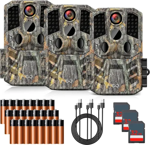 Miniatura 8 de WOSODA Paquete de 4 Mini Cámaras de Rastreo 24MP 1080P HD, Cámara de Caza con Tarjeta SD, Cámara Pequeña para Ciervos Resistente al Agua con Visión