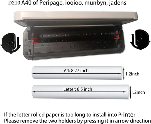 Miniatura 5 de 8 rollos (aproximadamente 200 páginas), A4, sin BPS, papel para impresora térmica, sin BPA. Para aixiqee, IOOIOO, GUTHERREN, minzhi, Peripage