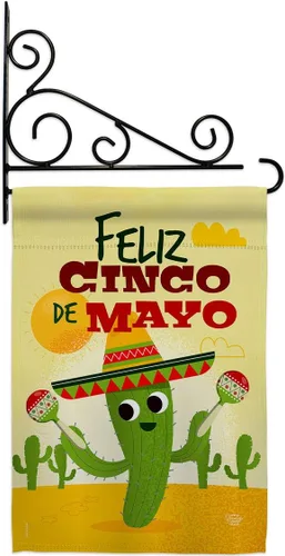 Miniatura 12 de Feliz Cinco de Mayo Bandera de jardín – Fiesta de verano, cactus piñata, sombrero mexicano fiesta al aire libre – Cartel de decoración de la casa