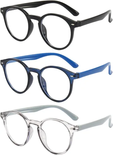 Miniatura 3 de Gafas de bloqueo de luz azul para niños, paquete de 3 lentes de lectura para computadora con bloqueo de luz azul para niños y niñas de 3 a 11 años
