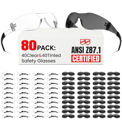 Miniatura 16 de Gafas de seguridad Z87 para hombres y mujeres, paquete de 12 gafas de seguridad con lente resistente a los arañazos y a los impactos, gafas