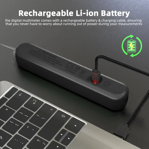 Miniatura 5 de BSIDE Probador de voltaje recargable Detector de voltaje sin contacto con medición de voltaje de CA en contacto, probador de temperatura ambiental
