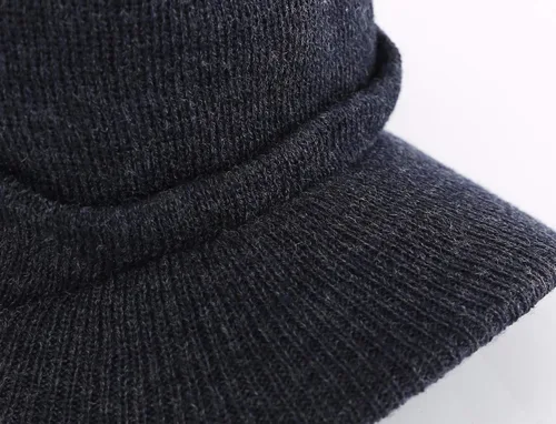 Miniatura 80 de Home Prefer - Gorro de invierno para hombre con visera, cálida y doble punto.