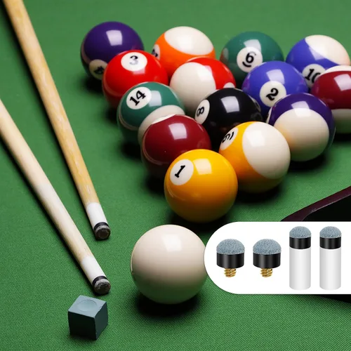 Miniatura 4 de Prasacco 10 juegos de puntas de billar de repuesto con casquillos blancos para taco de billar, puntas de taco de piscina atornilladas, puntas