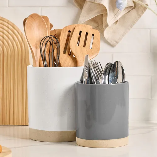 Miniatura 10 de famiware Milkyway - Soporte para utensilios de cocina para encimera, 7.2 + 5.8 pulgadas, utensilios de cocina de cerámica para encimera, organizador