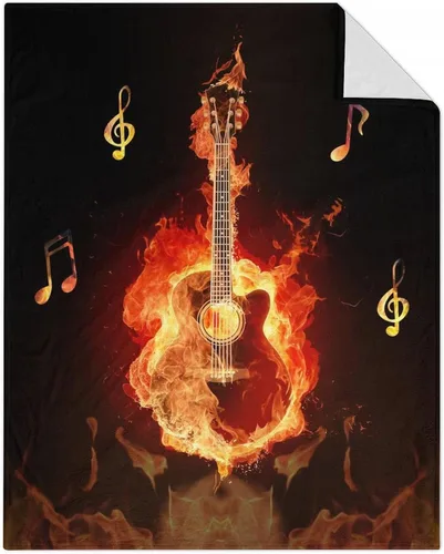 Miniatura 8 de Mercuryelf Manta de guitarra, suave, mullida y cálida, manta pequeña de 30 x 40 pulgadas para regazo y cuna, regalo para los amantes de la guitarra