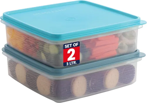 Miniatura 11 de Contenedores de almacenamiento de plástico con tapas, paquete de 2 contenedores para cupcakes de 3 L, recipientes herméticos para almacenamiento