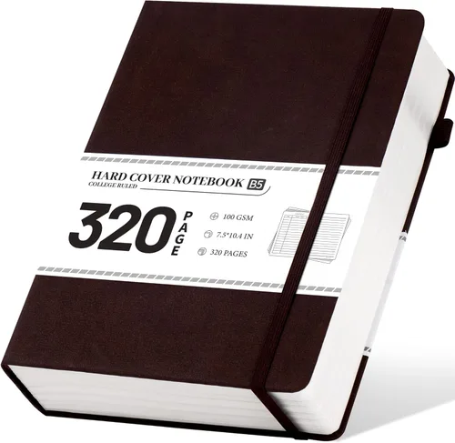 Miniatura 35 de CAGIE Cuaderno rayado, 320 páginas cuaderno rayado grueso para la universidad, papel de 100 g/m², diarios de tapa dura de cuero A5 para escribir Azul