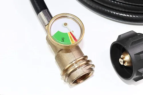 Miniatura 7 de DOZYANT Manguera de propano de 12 pies con medidor, incluye adaptador de tanque que convierte tanque LP POL de 100 libras a QCC1 para parrilla