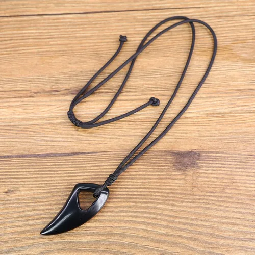 Miniatura 5 de COAI Collar con colgante de piedra de amuleto para hombre y mujer Piedra Obsidiana