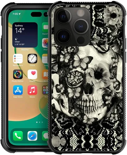 Miniatura 46 de ZHEGAILIAN Funda compatible con iPhone 14, funda de munición AK 47, parte trasera de vidrio templado+funda protectora de TPU de silicona suave