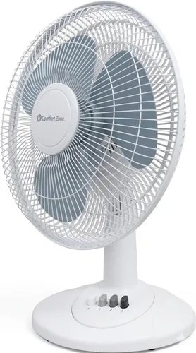 Miniatura 9 de Comfort Zone - Ventilador de mesa oscilante con inclinación ajustable, controles convenientes de botón de presión, silencioso, de 12 pulgadas, 3