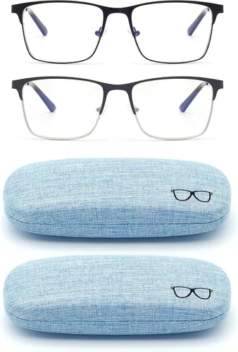 Miniatura 7 de Gafas de miopía para distancia con estuche rígido, bisagra de resorte, lentes de luz azul, no lentes de lectura