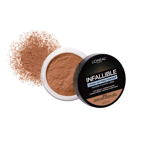 Miniatura 2 de L'Oreal Paris Infallible - Polvos de fijación sueltos teñidos, acabado mate, ligero, sin color blanco, 2 tonos de claro a profundo, translúcido