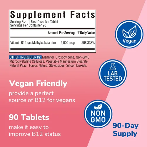 Miniatura 8 de Polvo de péptidos de colágeno múltiple tipo I II III V X, proteína de colágeno hidrolizada para mujeres y hombres y vitamina B12 sublingual 5000