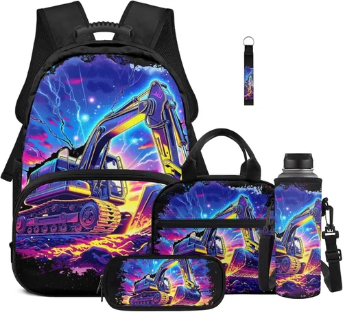Miniatura 40 de Bulopur Eagle American Flag Print Kids Backpack Boys Elementary School 17 Inch Bookbag With Lunch Bag Water Bottle Holder Keychain Pencil Case 5