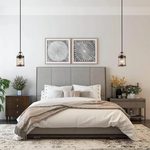 Miniatura 5 de LOG BARN Luces colgantes para isla de cocina, mini iluminación colgante de cocina de granja sobre la isla con pantalla de vidrio transparente