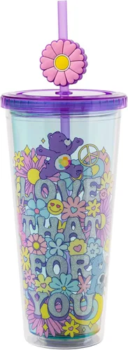 Miniatura 10 de Silver Buffalo Sanrio Hello Kitty Bow Pink Polka Dots - Vaso frío de plástico con tapa y tapa con pajita, 24 onzas Lazo Hello Kitty y lunares rosados