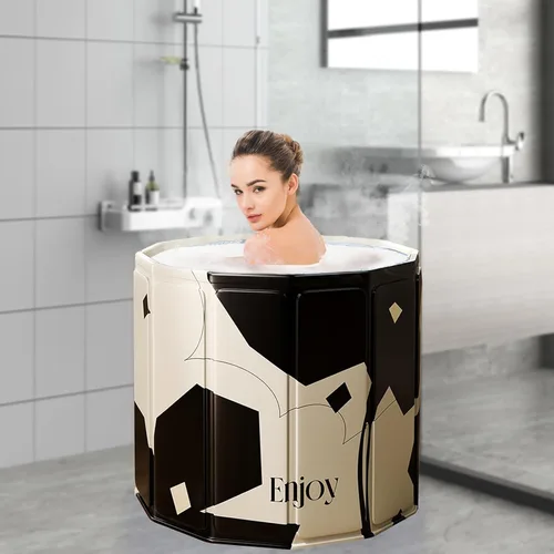 Miniatura 4 de Bañera portátil para adultos, fácil de montar plegable (31.5 pulgadas de largo x 26 pulgadas), adecuada para viajes, camping y actividades al aire