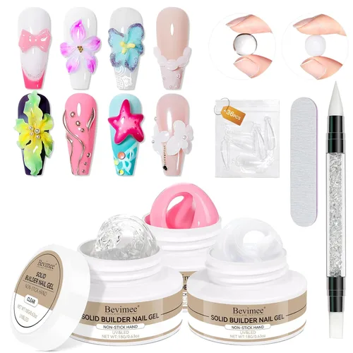 Miniatura 10 de Gel para esculpir 3D transparente para arte de uñas, 0.46 onzas de gel sólido para uñas, gel duro no pegajoso, moldeo a mano, tallado para esculpir