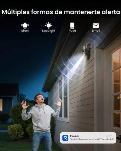 Miniatura 6 de REOLINK 4K Cámara con cable WiFi para exterior, Cámara de seguridad de 8MP con lente dual, Cámara PTZ 360 con seguimiento automático, Wi-Fi Gris