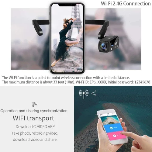 Miniatura 4 de ORDRO Videocámara 4K Cámara montada en la cabeza EP6 Cámara de video portátil FHD 1080P 60FPS Vlog grabadora de video WiFi Hands-Off Cámara Webcam