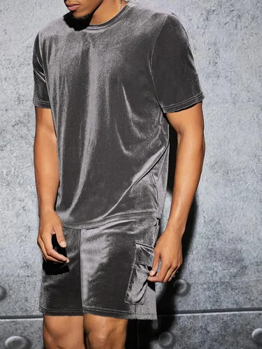 Miniatura 4 de WDIRARA Conjunto de 2 piezas para hombre, camiseta de manga corta y pantalones cortos
