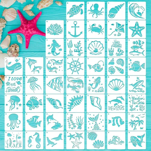 Miniatura 14 de 50 plantillas de pintura de mandala, plantillas reutilizables de mandala para pintar sobre rocas de madera, tela, tela, vidrio, cerámica, 4 x 4