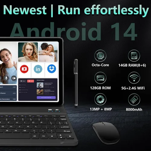 Miniatura 4 de ANTEMPER Tablet Android de 10 pulgadas, tabletas celulares 4G, Octa-Core, 128 GB de almacenamiento + 14 GB de RAM/1 TB expandible, WiFi 5G, batería