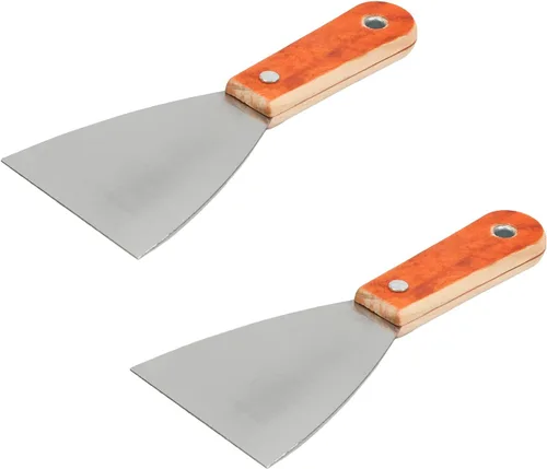 Miniatura 9 de Utoolmart Rascador de masilla de acero rígido Cr-V de 1 pulgada con mango de madera para pegar pintura, pared, baldosas, 2