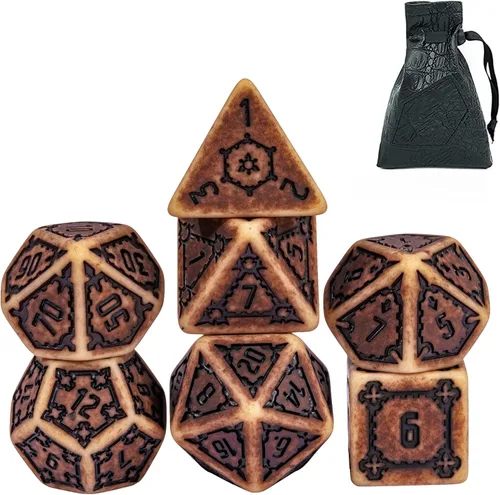 Miniatura 14 de Cusdie - Juego de 7 dados DND gigantes de 25 mm que brillan en la oscuridad, juego de dados poliédricos luminosos, dados D&D con bolsa de dados