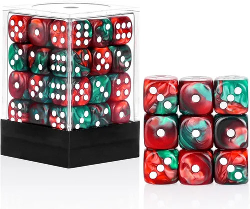 Miniatura 31 de 36 de paquete de dados de 12 mm de 6 caras MINI, juego de dados de patrón de perla, dados estándar de 6 caras para Yahtzee, Bunco o enseñanza