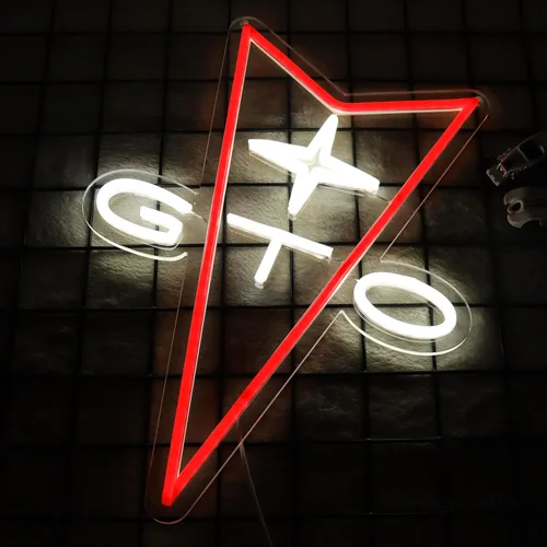 Miniatura 2 de AHlove GTO Letreros de Neón para Autos para Decoración de Pared de Tienda, Letrero de Negocio LED Adecuado para Cueva de Hombre, Dormitorio, Garaje