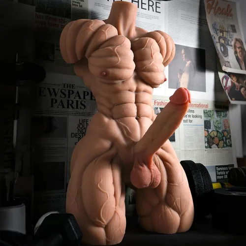 Miniatura 8 de Muñeca sexual realista de torso masculino de 40 libras para mujer, muñecas sexuales musculosas de tamaño real con esqueleto de metal y consolador