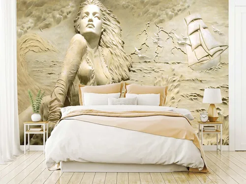 Miniatura 15 de Mural de pared de picos de montaña y bosque para dormitorio, sala de estar, papel tapiz para decoración 158" x 110" (no autoadhesivo)
