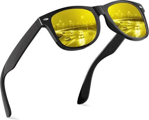 Miniatura 60 de FEIDUSUN Lentes de sol polarizados para hombre y mujer, lentes de sol retro negros para conducir, pescar, protección UV