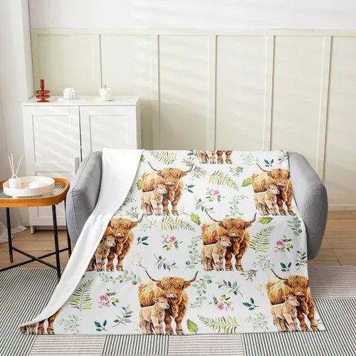 Miniatura 2 de Erosebridal Manta Rústica de Vaca para Cama de Bebé 30x40, Manta Retro de Cuero de Vaca para Niños, Niños y Niñas, Manta de Franela de Vaca