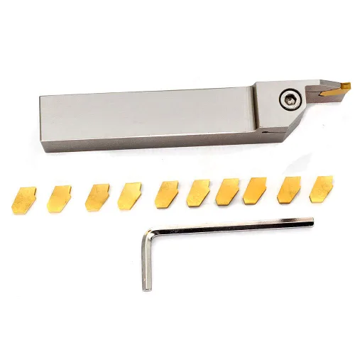 Miniatura 6 de OSCARBIDE 3/4" torno indexable ranurado titular de separación resistente niquelado QA12R-30 herramienta de corte a mano derecha con 10 piezas