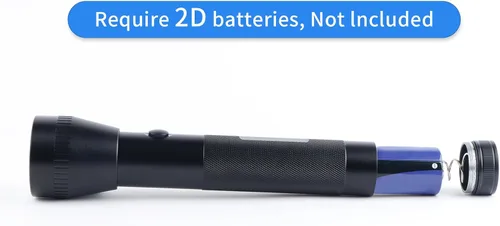 Miniatura 2 de Linterna LED de batería D de 2 celdas de alta resistencia, lúmenes altos, modo único, aluminio, linterna de metal resistente para exteriores