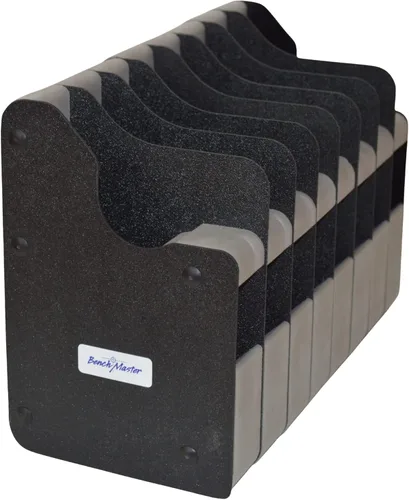 Miniatura 15 de BenchMaster Estante vertical para pistolas, almacenamiento seguro para pistolas, con capacidad para 2 a 12 pistolas, organizador seguro para armas