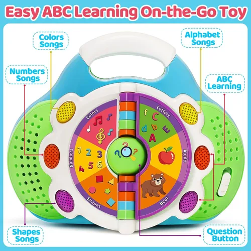 Miniatura 7 de KIZZYEA Juguetes de aprendizaje Montessori para niños y niñas de 1, 2, 3 años, juguete musical de alfabeto para niños pequeños, juguetes educativos