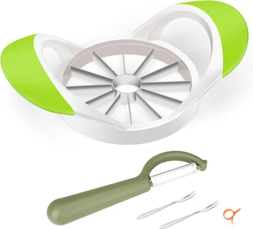 Miniatura 10 de 12 cuchillas de acero inoxidable súper afiladas de 4.72 pulgadas, cortador y divisor de manzana, 1 pelador súper afilado, 2 tenedores de frutas y 1