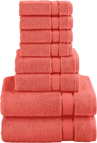 Miniatura 42 de Elegant Comfort Juego de 8 toallas de algodón de alta calidad, incluye 4 toallas pequeñas, 2 toallas de mano y 2 toallas de baño, 100% algodón