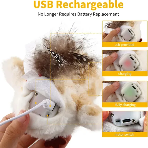 Miniatura 5 de Gigwi Juguetes interactivos para gatos de interior, juguetes de hierba gatera que aletean y gorjean para el ejercicio de gatos, juguete automático