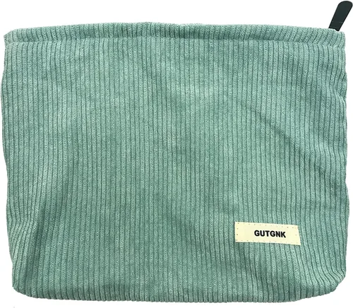 Miniatura 7 de Bolsa de maquillaje para mujeres, bolsa de cosméticos de pana con diseño estético, bolsa de mano para damas, estuche para lápices para niñas, lindo