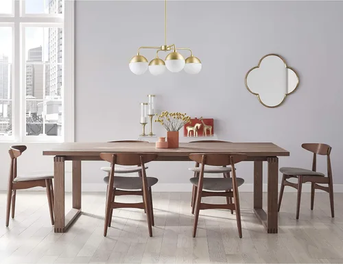 Miniatura 4 de Linea di Liara Novara - Candelabros dorados de 4 luces para comedor, lámpara sobre mesa, globo de vidrio, iluminación colgante de cocina, lámpara