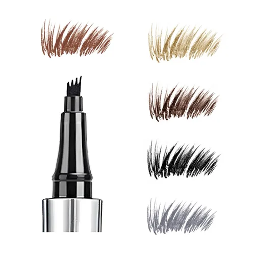 Miniatura 8 de Bolígrafo de cejas de 5 colores, microrelleno líquido natural para cejas, maquillaje para cejas (#1 marrón)