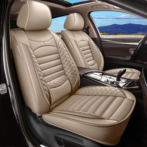 Miniatura 12 de Fundas de asiento de auto para Ford Fusion 2010-2020: juego completo de fundas protectoras de asiento impermeables de piel sintética compatible